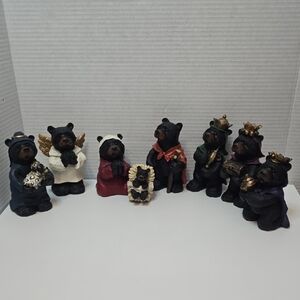 Charming Bear Nativity Set - 5 Inch Resin